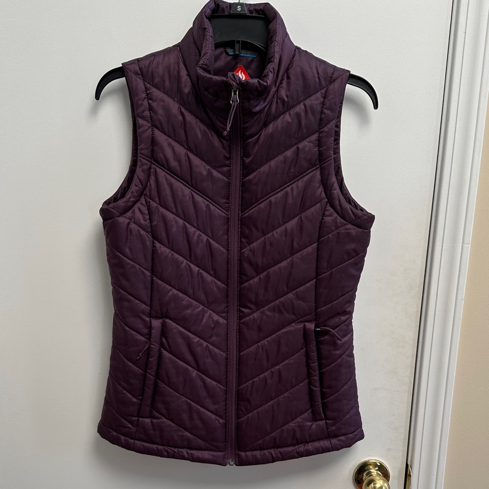 Columbia Women's Dark Purple Omni-heat vest.